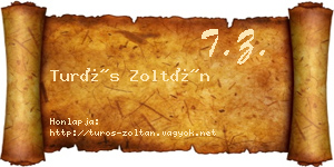 Turós Zoltán névjegykártya