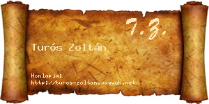 Turós Zoltán névjegykártya